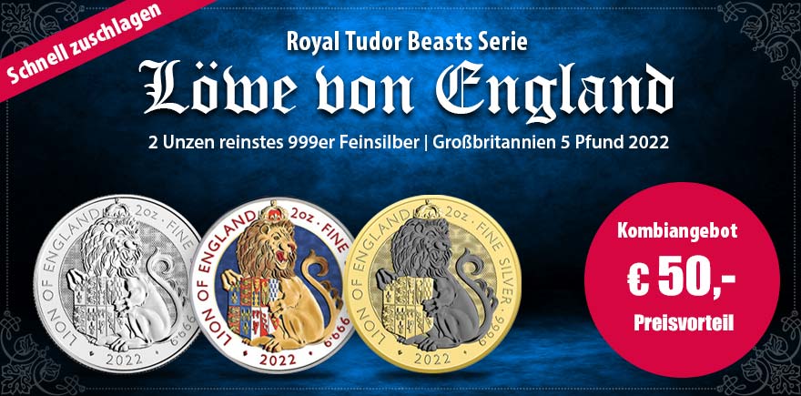 Als Nachfolge der erfolgreichen Anlagemünzenserie „The Queen´s Beasts“, welche sich in Bezug auf die Wertsteigerung vorzüglich entwickelt hat, wurde in diesem Jahr als erste Tudor-Ausgabe die beeindruckende 2 Unzen Silbermünze „Lion of England“ von der Ro