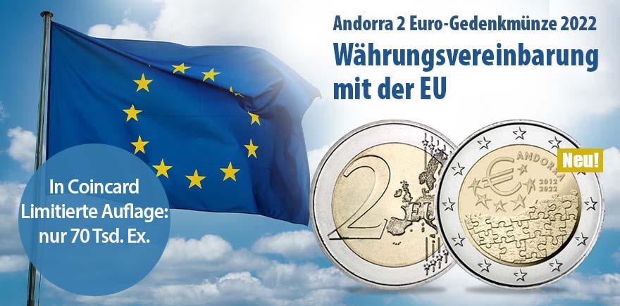 Die 2-Euro- Sondermünze Währungsvereinbarung mit der EU wird in einer Coincard und mit einer Auflage von nur 70 Tsd. Exemplaren ausgegeben.