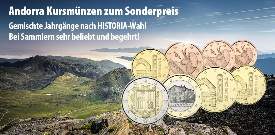 Andorra Kursmünzen - gemischte Jahrgänge nach HISTORIA-Wahl