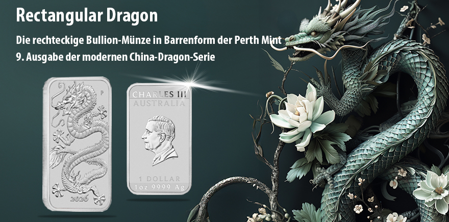 1 Unze Silber 2026 – Rectangular Drache