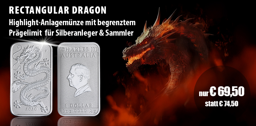 Australien Rectangular Dragon 1 Unze Silber 2026