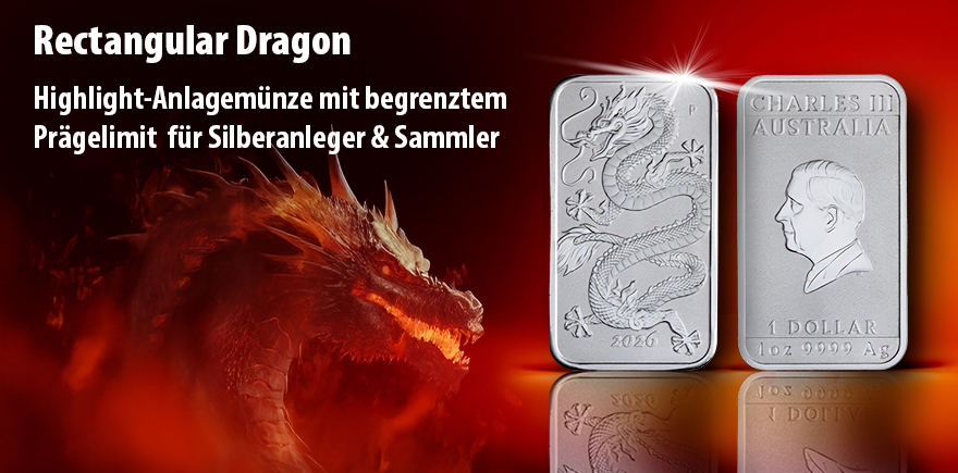 Australien Rectangular Dragon 1 Unze Silber 2026