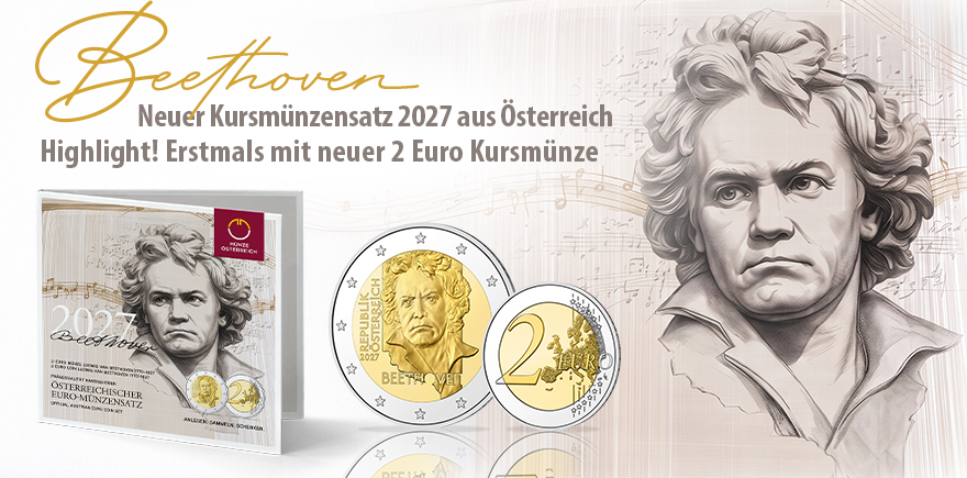 Österreich 3,88 Euro 2027 Kursmünzensatz - Beethoven