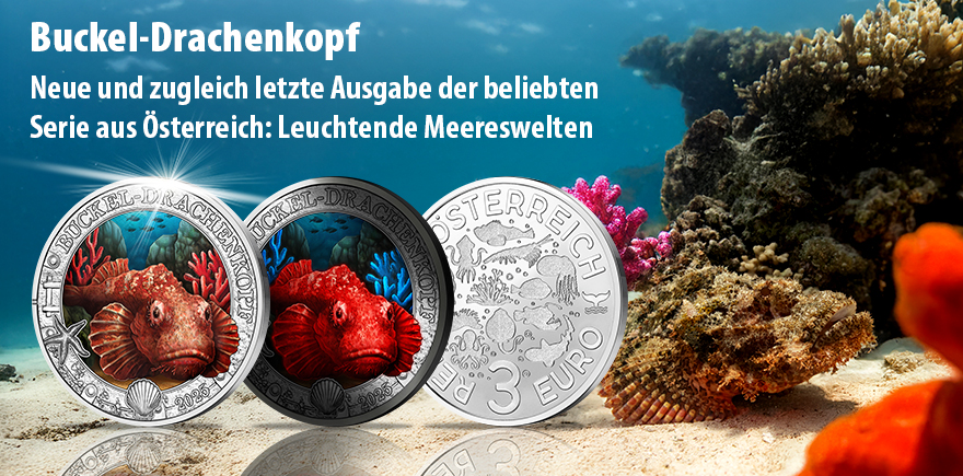 Österreich 3 Euro 2025 Buckel-Drachenkopf