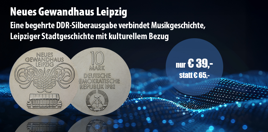 DDR 10 Mark Münze 1982 - Neues Gewandhaus Leipzig