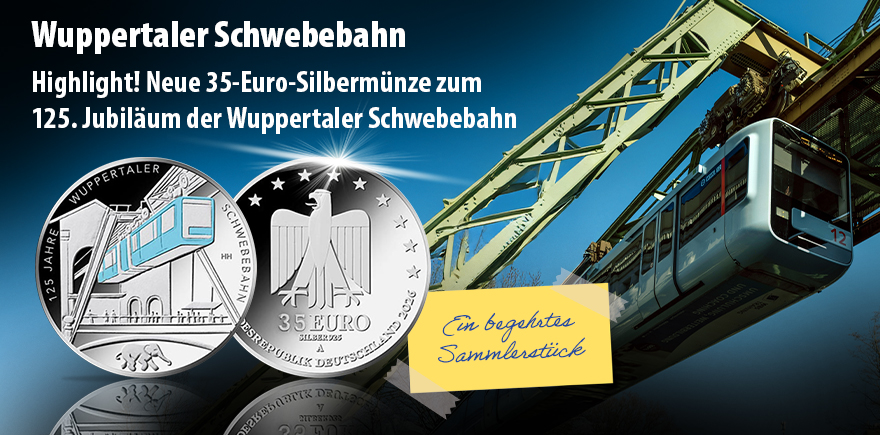Deutschland 35 Euro Silber 2026 Wuppertaler Schwebebahn