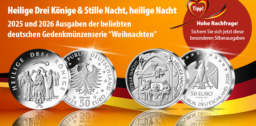 Deutschland 50 Euro Silber 2025 & 2026 Serie Weihnachten