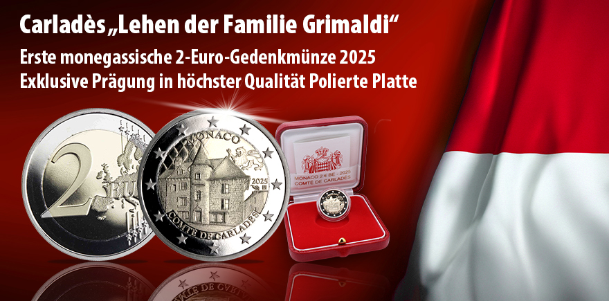 Monaco 2 Euro 2025 PP - Carladès: „Lehen der Familie Grimaldi“ - Haus des Prinzen