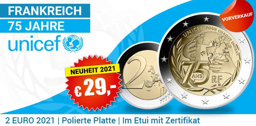 2-Euro-Münzen UNICEF kaufen | bei Historia-Hamburg.de