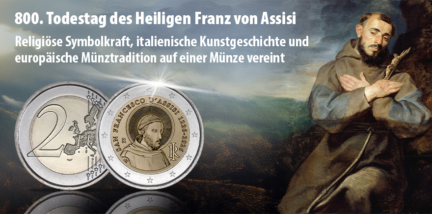 Italien 2 Euro 2026 - 800. Todestag des Heiligen Franz von Assisi
