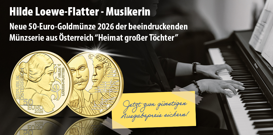 Österreich 50 Euro Gold 2026 - Hilde Loewe-Flatter, Musikerin