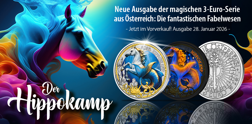 Österreich 3 Euro 2026 - Der Hippokamp