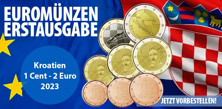 Kroatien 1 Cent - 2 Euro 2023 ERSTE EUROMÜNZEN