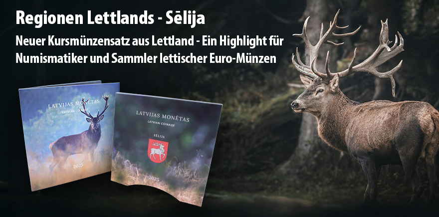 Lettland 5,88 Euro 2025 - Kursmünzensatz Selija im Folder
