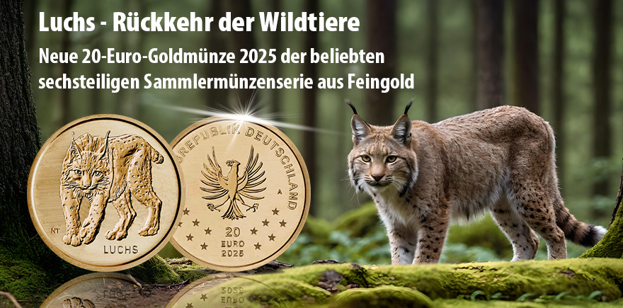 Deutschland 20 Euro Gold 2025 Luchs - Rückkehr der Wildtiere