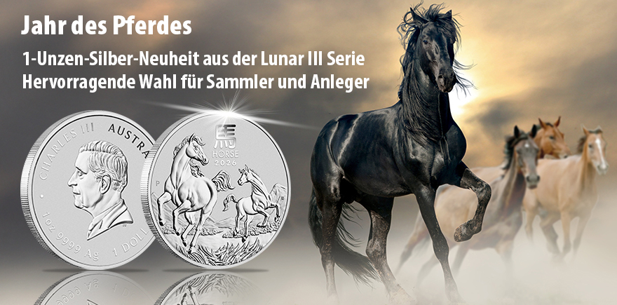 Australien 1 Unze Silber 2026 Lunar III - Jahr des Pferdes
