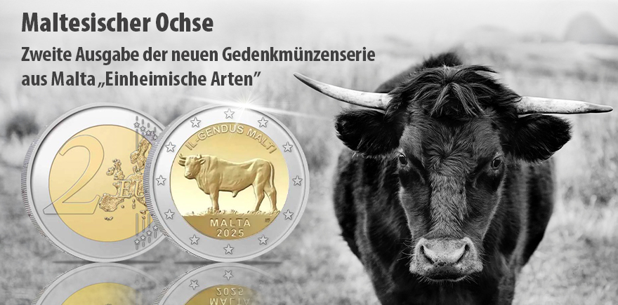 Malta 2 Euro 2025 Maltesischer Ochse in Coincard