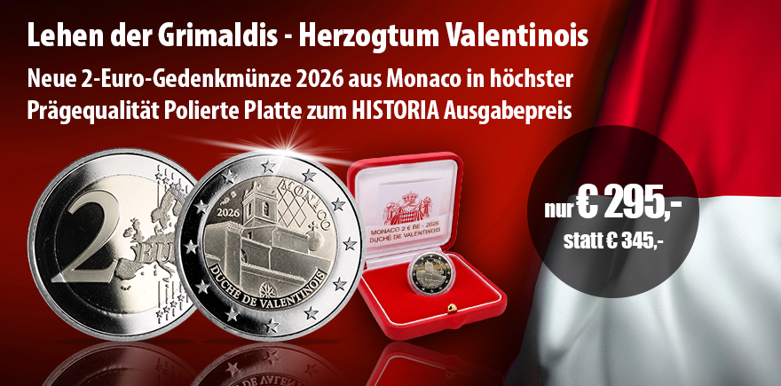 Monaco 2 Euro 2026 PP Herzogtum Valentinois - Lehen der Grimaldis