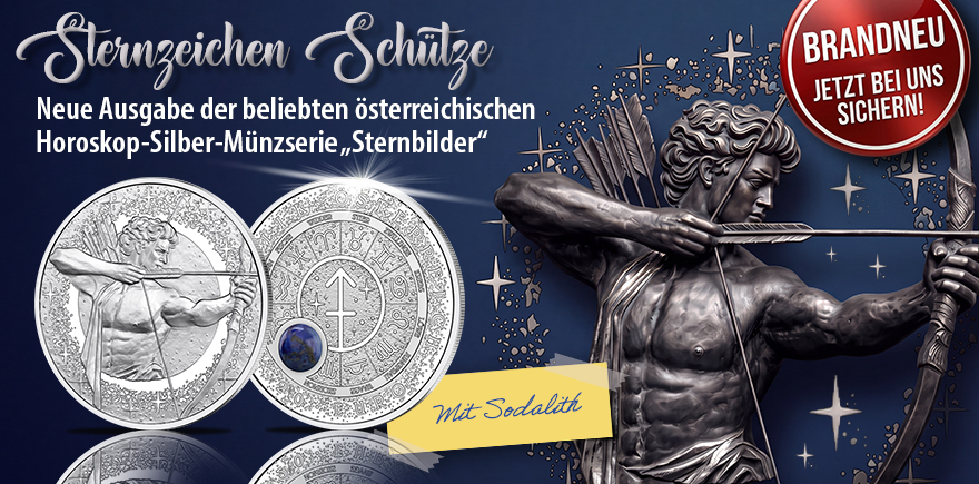 Österreich 20 Euro 2026 Sternzeichen Schütze mit Sodalith