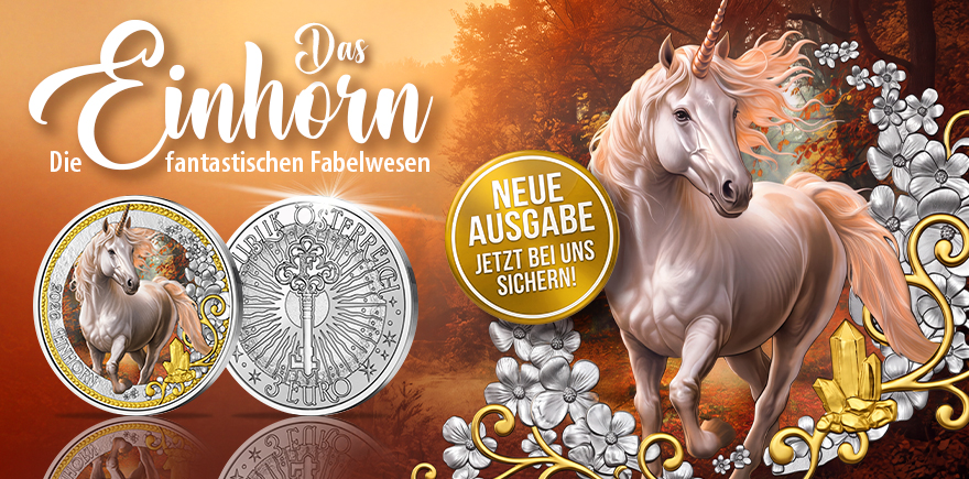 Österreich 3 Euro 2026 Das Einhorn - Fantastische Fabelwesen