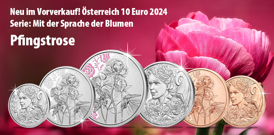 Österreich 10 Euro 2024 Pfingstrose - Sprache der Blumen