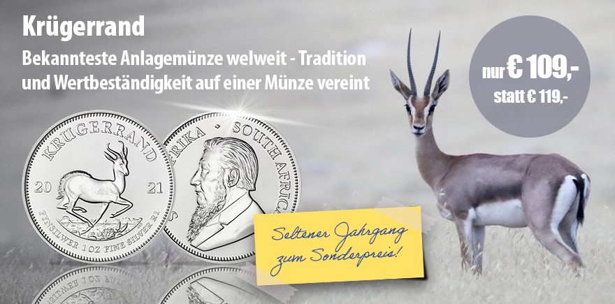 Südafrika 1 Unze Silber 0.999 Krügerrand 2021