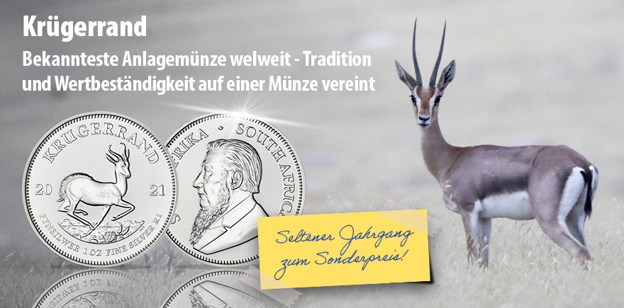 Südafrika 1 Unze Silber 0.999 Krügerrand 2021