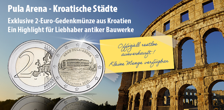 Kroatien 2 Euro 2025 Pula Arena - Kroatische Städte