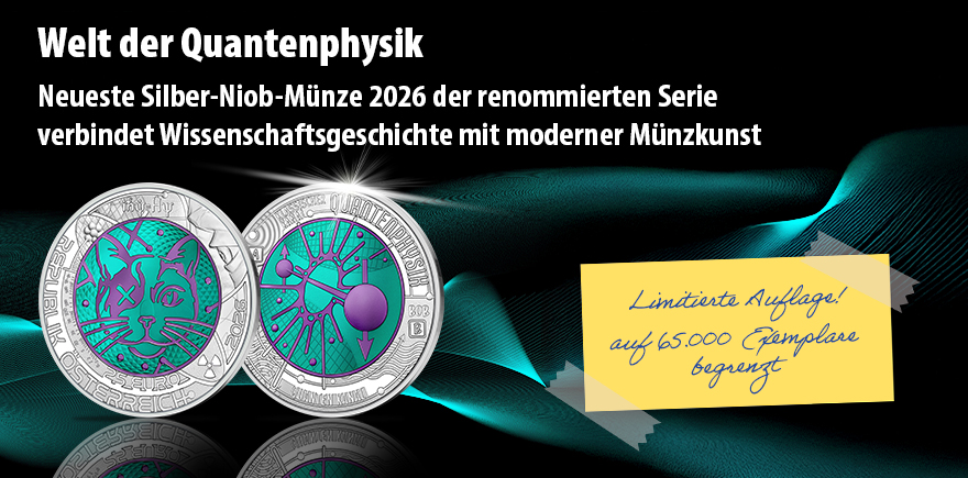 Österreich 25 Euro Silber-Niob 2026 - Welt der Quantenphysik