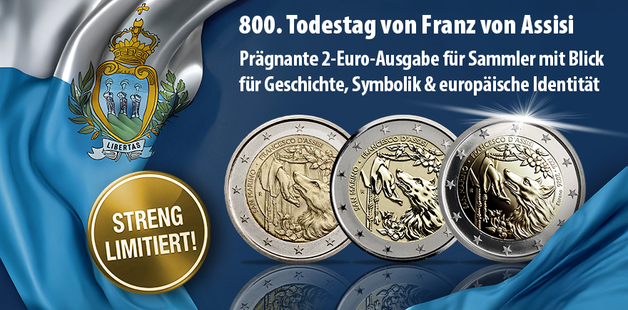 San Marino 2 Euro 2026 - 800. Todestag von Franz von Assisi