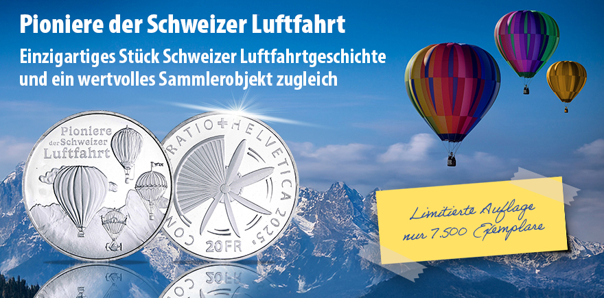 Schweiz 20 Franken 2025 - Pioniere der Schweizer Luftfahrt