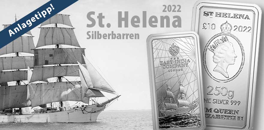 250 g Silberbarren St. Helena 2022
