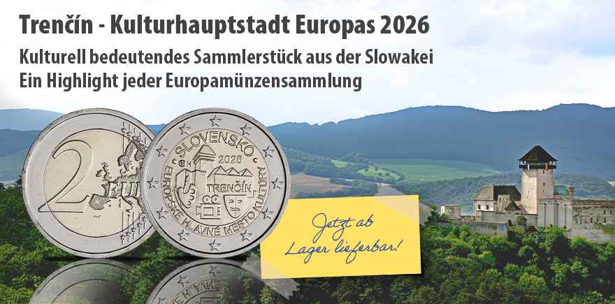 Slowakei 2 Euro 2026 Trenčín - Kulturhauptstadt Europas 2026
