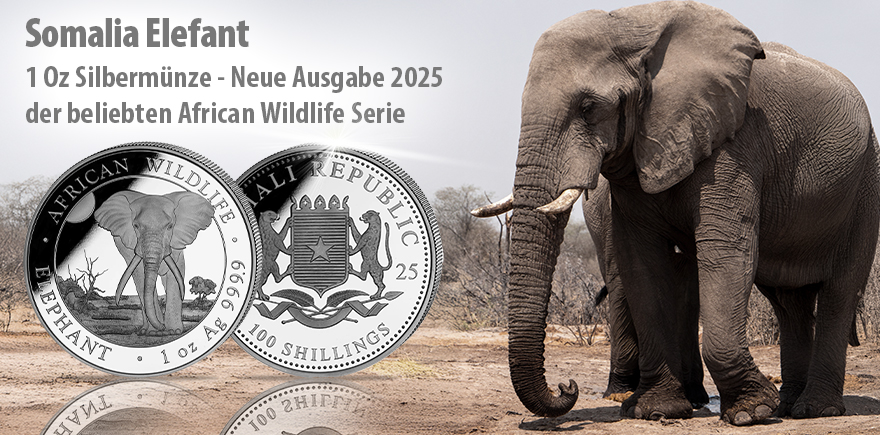 Somalia 1 Unze Silber 2025 Elefant