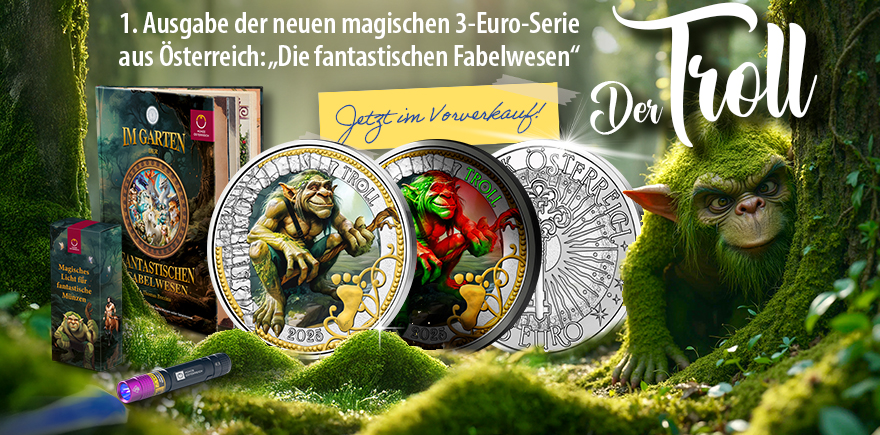 Österreich 3 Euro 2025 Fantastische Fabelwesen - Der Troll