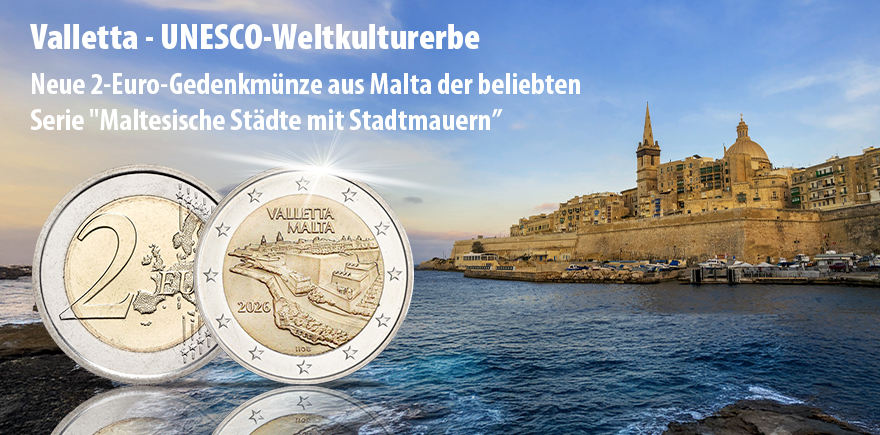 Malta 2 Euro 2026 Valletta - Städte mit Stadtmauern