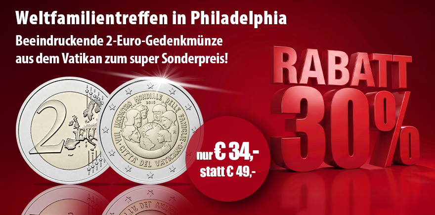 Vatikan 2 Euro 2015 - Weltfamilientreffen in Philadelphia