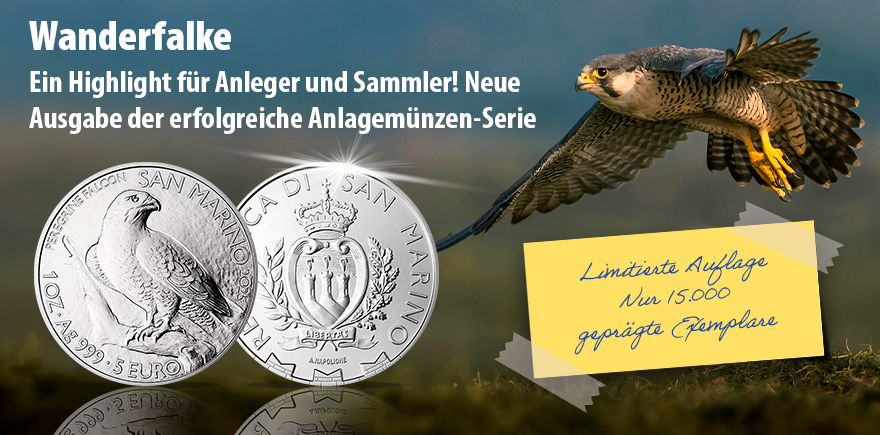 San Marino 1 Unze Silber Wanderfalke 5 Euro 2025