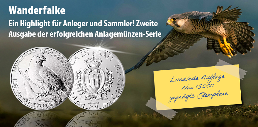 San Marino 1 Unze Silber Wanderfalke 5 Euro 2025