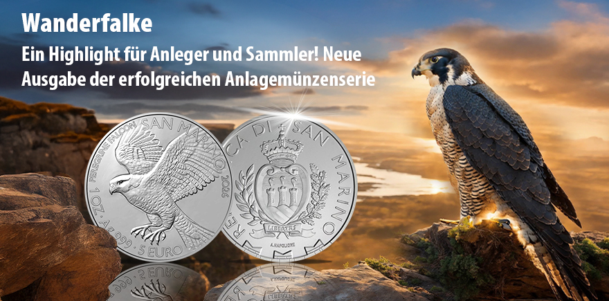 San Marino 1 Unze Silber 2026 Wanderfalke