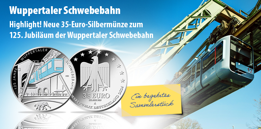 Deutschland 35 Euro Silber 2026 Wuppertaler Schwebebahn