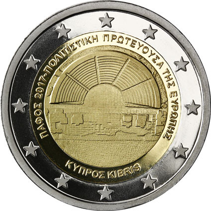 2 Euro Münzen Zypern Kulturhauptstadt Paphos 2017 