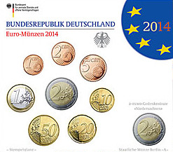 Deutschland 5,88 Euro-Kurssatz 2014 Stgl. Mzz: A