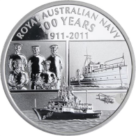 Australien-1 Dollar-2011-AGpp-100Jahre Royal Navy-RS