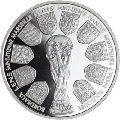 Frankreich-10 Francs-1998-AGpp-World Cup 1998-Pokal-RS