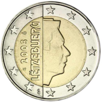 Luxemburg-2Euro-2003-Kursmünze-Grossherzog-Henry-RS