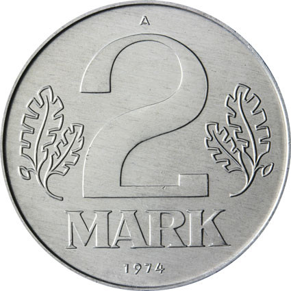 DDR 2 Mark Kursmünzen 1957 bis 1989 