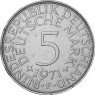 BRD 5 DM Kursmünze 1971 F Heiermann Silber-Fünfer