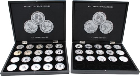 Australien-2x5+33x1 Dollar-1990-2024-AGstgl-Kookaburra-Etuis