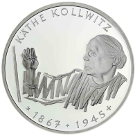 Deutschland 10 DM Silber 1992 Stgl. 125. Geburtstag von Käthe Kollwitz I